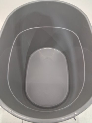 IRIS USA OVAL TOP ENTRY CAT LITTER BOX - LARGE 20.5" x 14.5" - GReY/WHITE - (MODEL: 589630) image 4