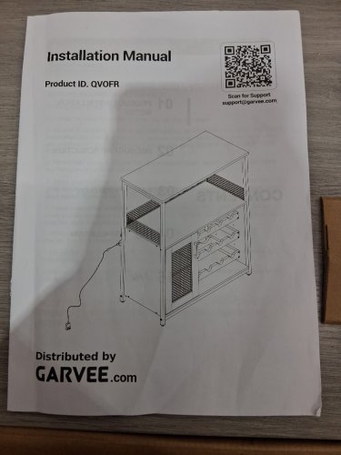 Garvee Wine Bar Rack Cabinet with LED Light and Adjustable Shelves - 36" - Grey (model: PHO_0WLQDENI) image 3