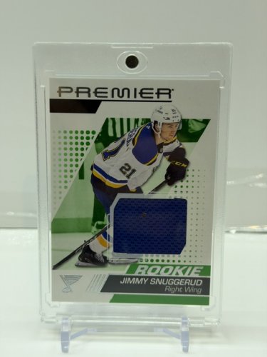 2025-26 UPPER DECK PREMIER JIMMY SNUGGERUD PATCH ROOKIE CARD  GREEN/WHITE CARD #115 image 3