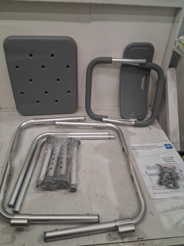 MEDLINE GUARDIAN BATH CHAIR WITH BACK AND ARMS - 350LB CAP - GREY (MODEL: G2-100KHX1) image 3