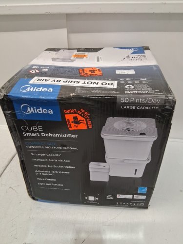 MIDEA CUBE 50 PINT SMART WIFI DEHUMIDIFIER - 4,500 SQ. FT - WHITE (MODEL: MAD50S1QWT-A) image 2
