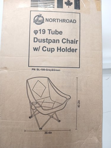 2PC Northroad Oversized Folding Camping Chair with cup holder - 300lbs cap - Green/Grey image 10