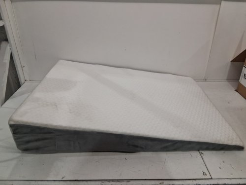 Vekkia Extra-Long Wedge Pillow Woth Washable Cover - 34" x 24" x 5.5" - White/Grey image 4
