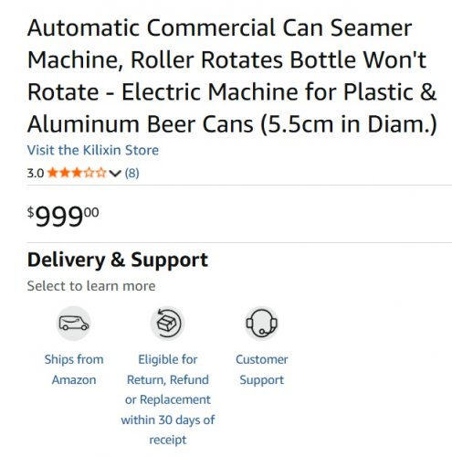 Automatic Commercial Can Seamer Machine for Plastic and Aluminum Beer Cans - Black (Model: 9502Y) image 2