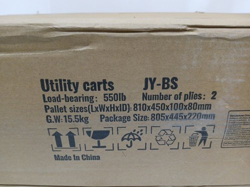 VEVOR Utility Service Cart - 2 Shelf - 37.4" x 25.6" x 33.5" 550 LBS MAX- Black (MODEL: JY-BS) image 4