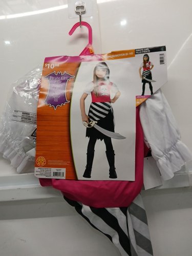 2PC TEEN GIRL'S RUBIES PIRATE COSTUME - MEDIUM (8/10) -PINK/BLACK/WHITE image 2