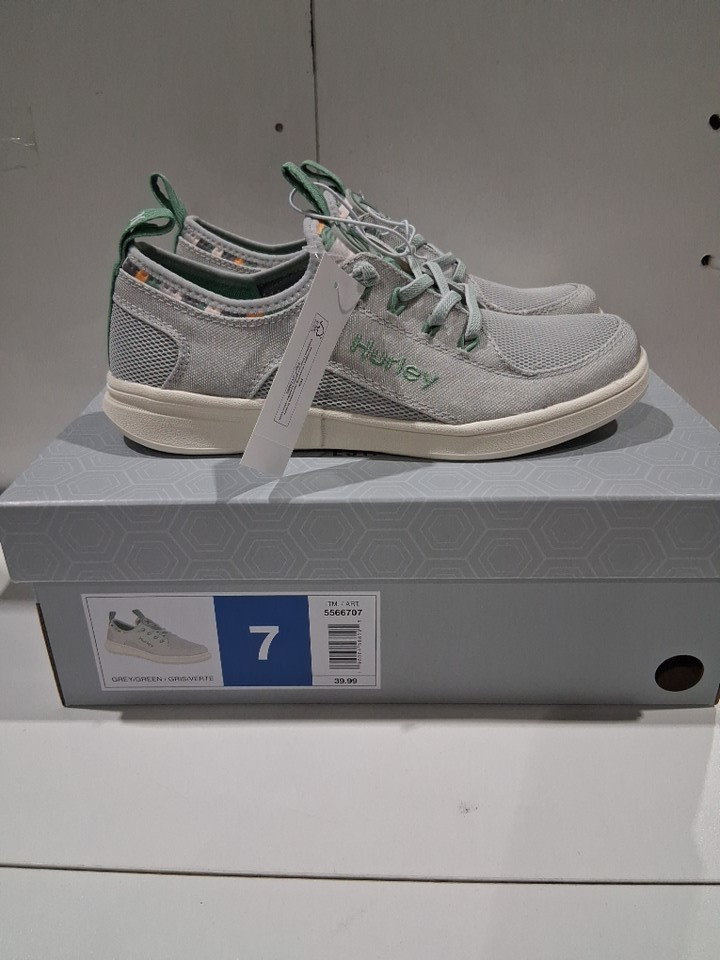 WOMEN'S HURLEY SLIP ON SHOES - SIZE 7 - GREY/GREEN - (STYLE: 5566707) image 2