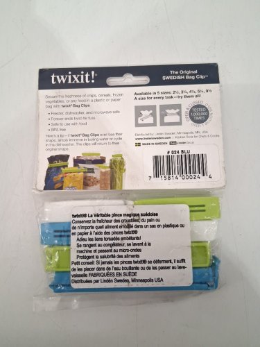 6PC TWIXIT! BAG CLIPS - 2.5"/4.5" - WHITE/GREEN/BLUE (MODEL: #024 BLUE) image 3