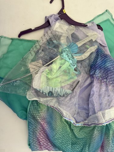 3PC GIRLS DISGUISE COSTUMES DISNEY'S THE LITTLE MERMAID ARIEL - LARGE (12/14) - PURPLE/TEAL image 2