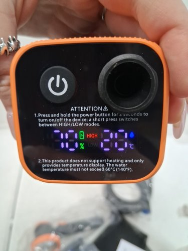 uplayteck portable electric camping shower - 10l/minute 8000mah - black/orange (model: SH-19) image 2