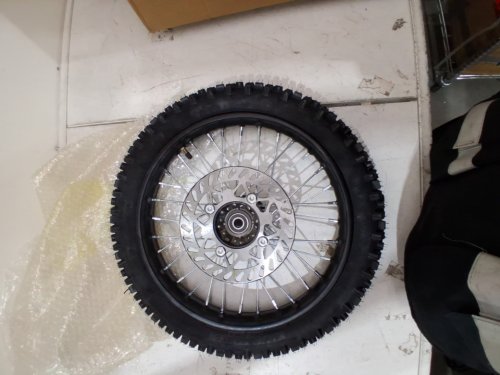 Front Wheel Assembly with Brake Rotor for various Pit Dirt Bike models - 60/100-14 2.5-14 -14" - black image 5