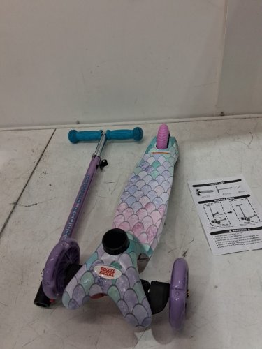 Rugged Racers DELUXE mini LED CHILDREN'S 3-WHEEL SCOOTER - 75LBS MAX -Purple Mermaid (MODEL: BH19945) image 4