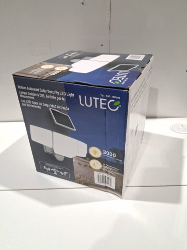 LUTEC MOTION ACTIVATED SOLAR SECURITY LED FLOOD LIGHT - 5000K - 3000LM - WHITE (MODEL: 1937995) image 2