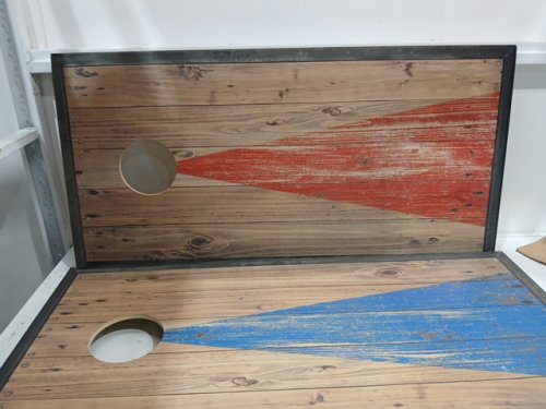GoSports Cornhole Bean Bag Toss Game Set with 8 bean bags - blue/red/rustic wood (model: ‎CH-02-UV-woodSTEEL) image 3