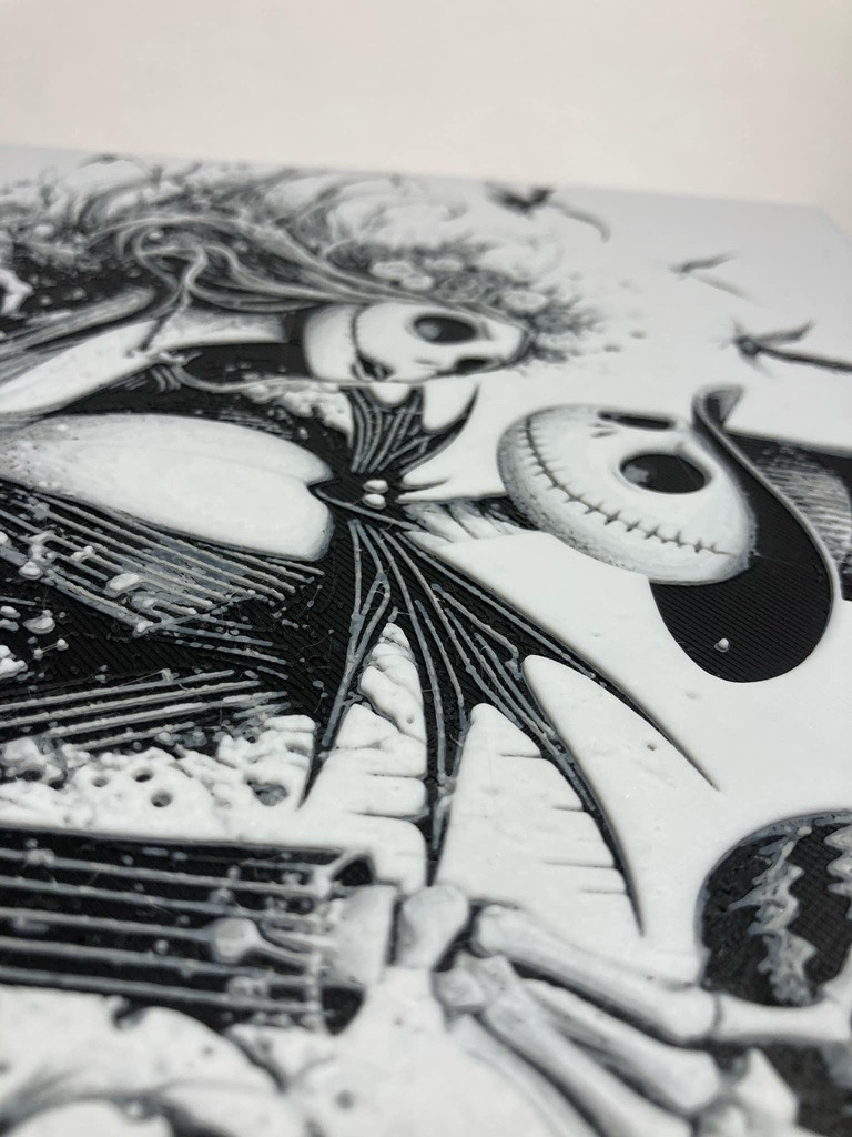 8"x8" 3D Printed - Jack Skellington - The Nightmare Before Christmas - Textured Photo image 3