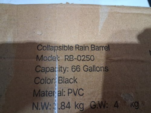 collapsible portable rain barrel - 66 gal - black/orange (model: rb-0250) image 4