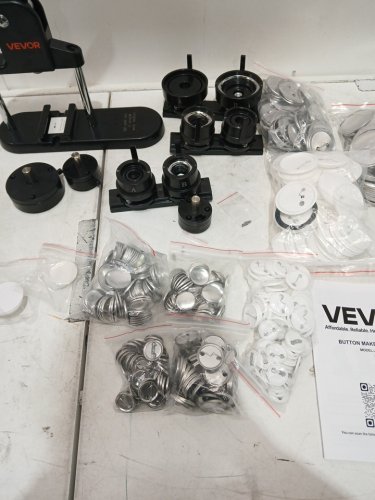 VEVOR BUTTON MAKER MACHINE BADGE PUNCH PRESS KIT, WITH CIRCLE CUTTER, 500PC BUTTON PIECES 7 MULTIPLE SIZES 25MM/ 1" +58MM/2.25" - BLACK - (MODEL: B0BTKJTNVN / JMB-X3) image 7