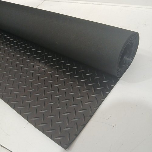 Diamond-Plate Rubber GARAGE Flooring Roll - 3mm thick/ 4FT X 15FT - BLACK (MODEL: GW3013WILLOW4X15) image 3