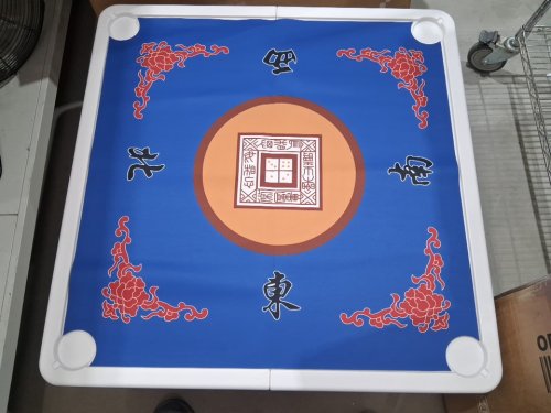 costway 4 player folding mahjong table with cup holders - 35" x 35" x 29" - blue (model: uy10170bl) image 7