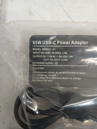 universal laptop AC usb c adapter replacement  - 65 watt - black - (model:SM65CL-01) image 4