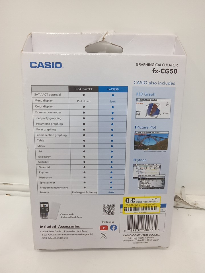 Casio Graphing calculator - BLACK (MODEL: fx-cg50) image 3