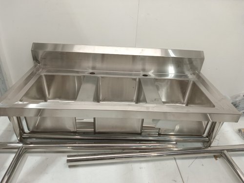stainless steel 3-compartment commercial sink - 39" x 18" x 35.8" - silver image 7