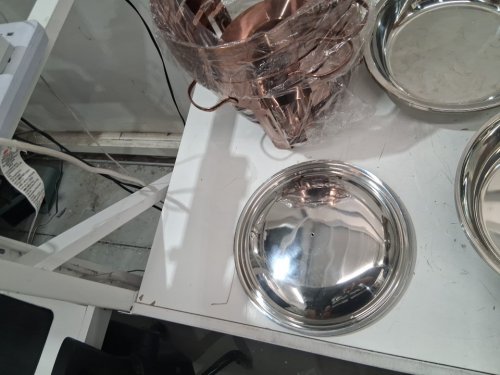 4pk KScocina Round Stainless Steel Buffet Chafing Dishes - 5 Quart each - Rose Gold/Silver image 5