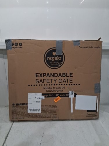 regalo plastic expandable safety gate - 28" - 42" x 23" - grey (model: 0723ds) image 2