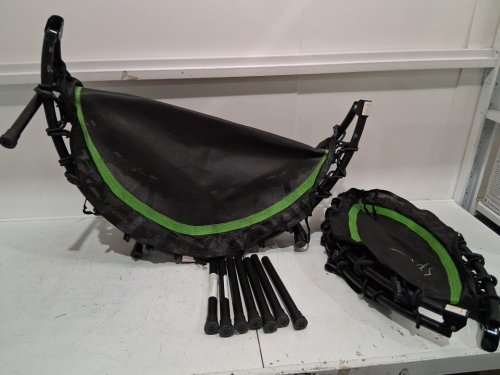 2pk Vevor Foldable mini fitness trampoline Indoor Exercise Rebounder - 36" - Black/Green - (Model: TX-B6232B) image 3