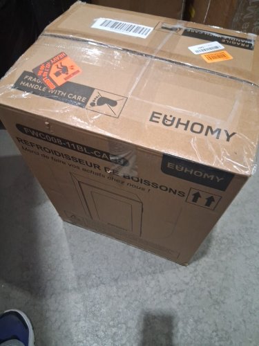 EUHOMY BEVERAGE REFRIGERATOR COOLER WITH 40°F-61°F DIGITAL TEMPERATURE CONTROL - 18L (HOLDS 25 CANS) - BLACK (MODEL: FWC008-11BL-CAEH /‎ WC-6B) image 2