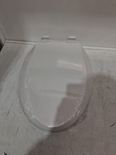 garvee elongated toilet seat with built in toddler seat - white image 2