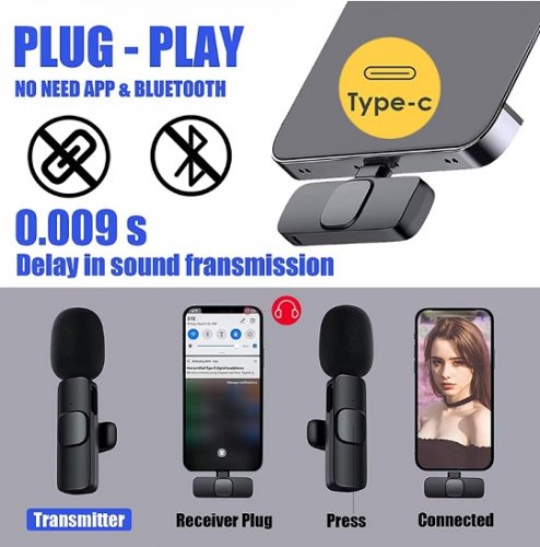 Wireless Lavalier Microphone with USB-C Dongle (Model: 65F3) image 3