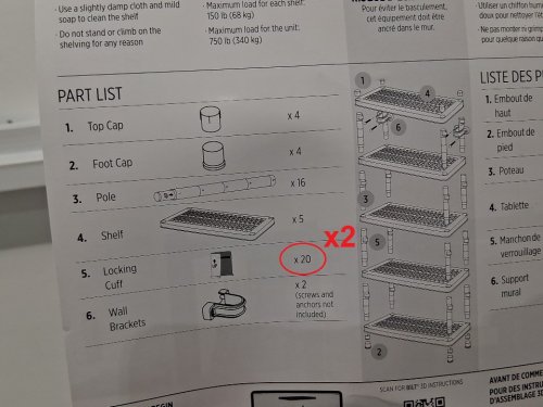 tuffstore 5 tier plastic adjustable shelving unit - 36" x 18" x 72" - 750lbs capacity (150lbs per shelf) - black (model: 1616540) image 3