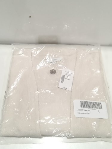 Women's Cleo 3/4 sleeves Cardigan - LARGE - White - (style: CR3026-30737ST) image 2