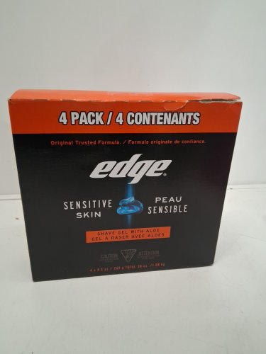4PK men's edge sensitive skin shave gel with aloe - 269g each image 3