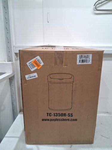 OVAL AUTOMATIC TOUCH FREE TRASH CAN - 13GAL - STAINLESS STEEL (model: tc-1350r-ss) image 2
