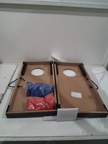 gosports portable size cornhole game set with 6 bean bag - 2ft x 1ft - wood/blue/red (model : CH-03-MDF-WOOD) image 3
