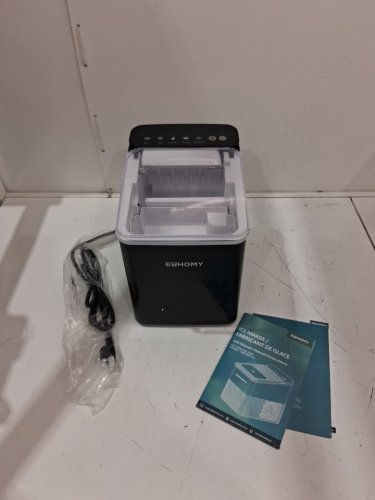 EUHOMY SELF-CLEANING BULLET COUNTERTOP ICE MAKER WITH ICE SCOOP - MAKES 27LB PER DAY - BLACK (MODEL: im021-bbl-caeh / IMB1008CA-UL) image 3