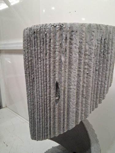 MODERN S-SHAPED spiral OUTDOOR WATER FOUNTAIN WITH LED LIGHT - 30" X 10" - WHITE gravel (MODEL: OFL009WH) image 4