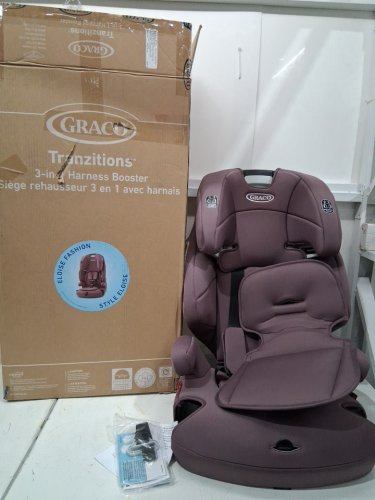 3-in-1 graco tranzitions lightweight height adjustable harness booster car seat - 100lbs max - eloise purple (model: 2217080) image 2
