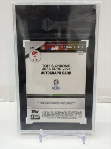 SIGNED KENAN YILDIZ NATIONAL DEBUT ROOKIE CARD - SGC GRADED 9.5 AUTO GRADE 10 - 2024 TOPPS CHROME UEFA EURO AUTO CARD (#CA-KY) image 2