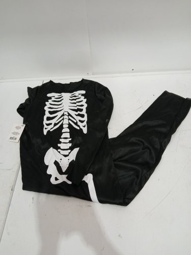 BOYS PARTYHOLIC SKELEBONES COSTUME JUMPSUIT - ONE SIZE - BLACK / WHITE image 2