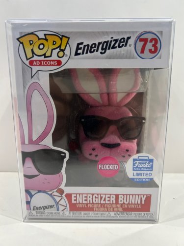 Funko pop! **flocked**funko limited edition** ad icons: energizer - energizer bunny vinyl figure (#73) **plastic protector cover** image 2