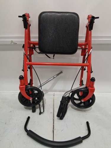 MEDLINE GUARDIAN BASIC STEEL ROLLATOR WITH 8" WHEELS ROLLING WALKER - 300LB CAPACITY - RED (MODEL: MDS86860ERS8) image 3