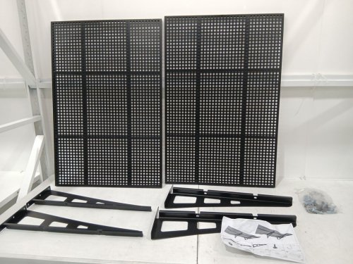 2PK Adjustable Metal Wall Mount Garage Wall Shelving - 2FT x 3FT - Black (Model: WZ052) image 3