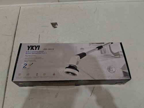 YKYI Electric Cordless Spin Power Scrubber with USB-C Rechargeable Head, 3 Adjustable Speeds and 8 Replaceable Brush Heads - 25 Watts - 90 Minute Run Time - Black/White (Model: ANS-8051B) image 2