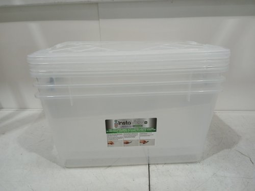 3pk Greenmade InstaView 45 Multi-Use Storage Bins - 45qt - clear (model: 1397108) image 2