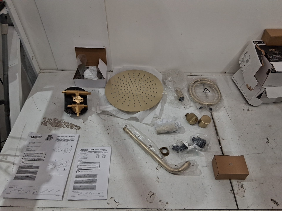 DELTA 14 SERIES SHOWER WITH RAINFALL HEAD/HAND SHOWER & ROUGH VALVE - 10" - BRONZE (MODEL: 342701-CZ) image 2