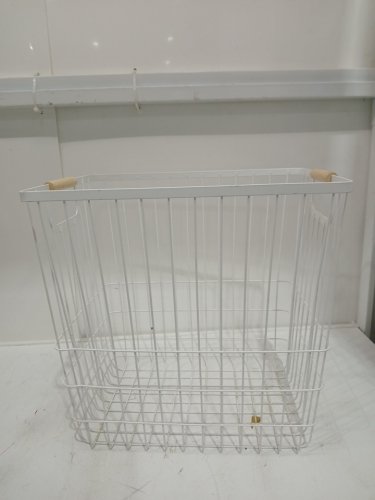 BRIGHTROOM rolling wire laundry hamper - 24.6" x 19.25" x 11 - white image 2