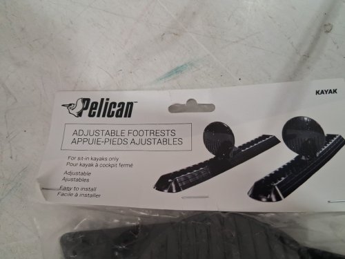 4PC PELICAN ADJUSTABLE KAYAK FOOTREST RAIL -BLACK image 4